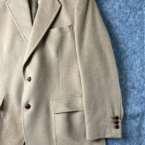 Vintage John Weitz by Palm Beach Mens Camel Hair Tan 2 Button Blazer Jacket - Picture 10 of 12